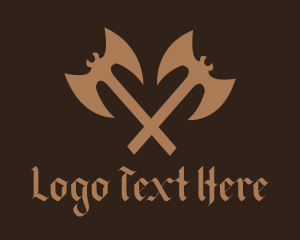 Bat - Medieval Battle Axe logo design