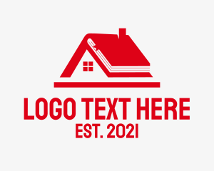 Online Class - Red Home School logo design