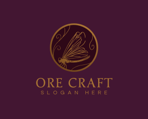 Luxury Dragonfly Insect  logo design