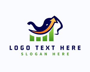 Trading - Elephant Trading Graph logo design