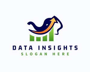 Stats - Elephant Trading Graph logo design