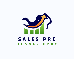 Sales - Elephant Trading Graph logo design