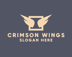 Modern Feather Wings logo design