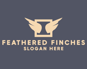 Modern Feather Wings logo design