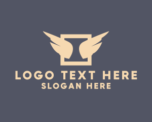 Square - Modern Feather Wings logo design