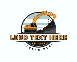 Contractor - Excavator Digging Machinery logo design