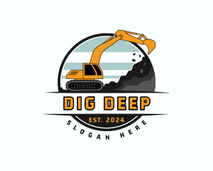 Excavator Digging Machinery logo design