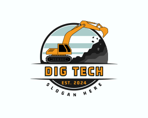 Excavator Digging Machinery logo design