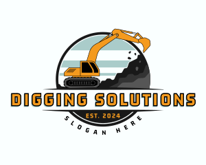 Excavator Digging Machinery logo design