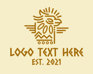 Orange - Tribal Aztec Eagle logo design