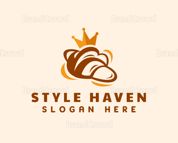 Crown Croissant Bread Logo