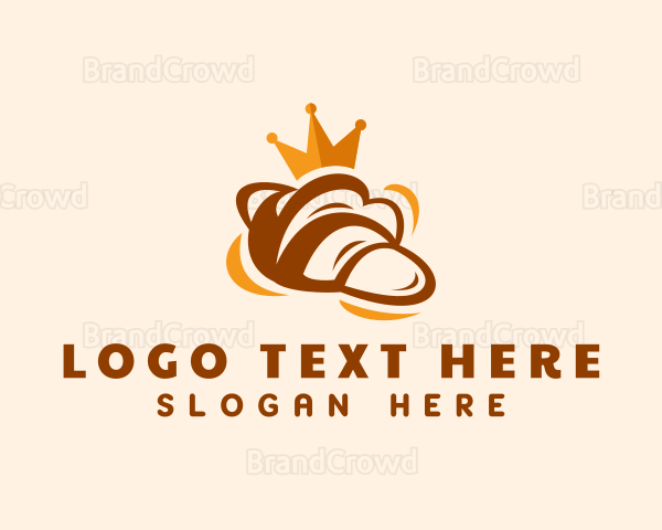 Crown Croissant Bread Logo