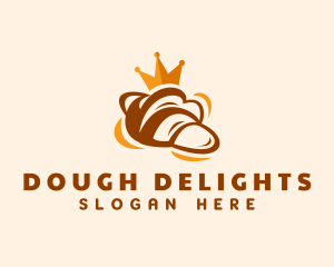 Dough - Crown Croissant Bread logo design