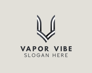 Stripe Line Letter V logo design