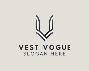 Stripe Line Letter V logo design