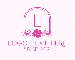 Cherry Blossom - Pink Floral Letter logo design