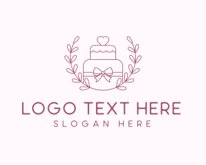 Baker - Wedding Cake Wreath logo design