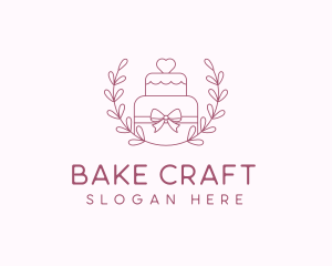 Wedding Cake Wreath logo design