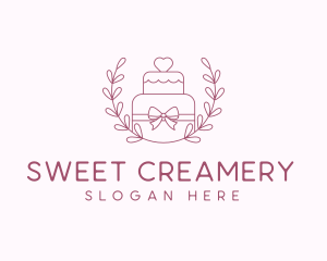 Wedding Cake Wreath logo design