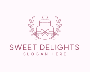 Wedding Cake Wreath logo design