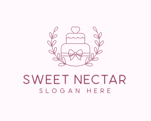 Wedding Cake Wreath logo design