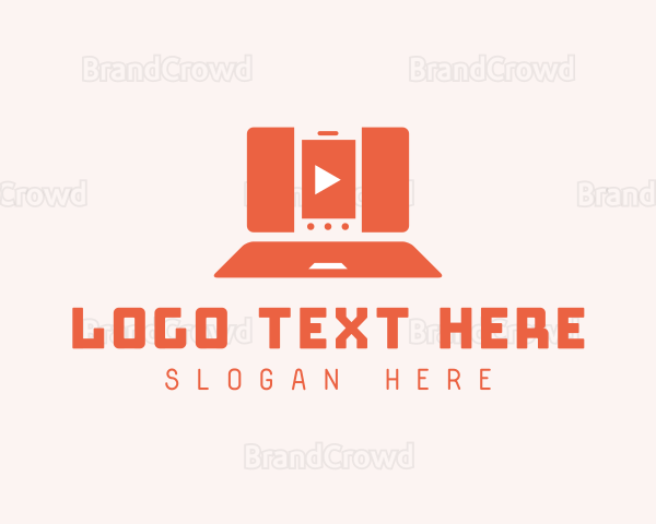 Laptop Play Button Logo