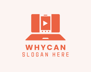 Vlogging - Laptop Play Button logo design