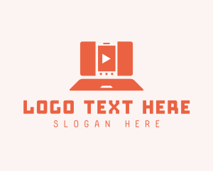 Gamer - Laptop Play Button logo design