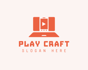 Laptop Play Button logo design