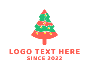 Merry - Christmas Pine Tree logo design