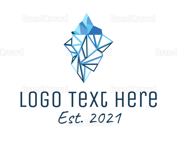 Blue Geometric Iceberg Logo