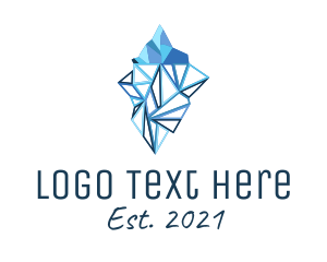 Freeze - Blue Geometric Iceberg logo design