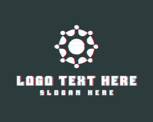 Pub - Abstract Radial Glitch logo design