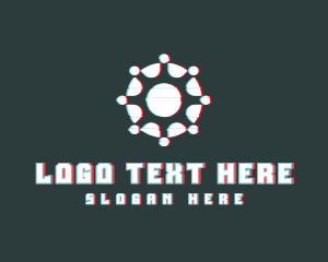 Screen - Abstract Radial Glitch logo design