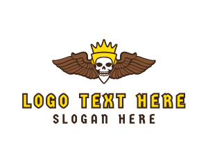 Skeleton - Skull King Wing logo design