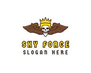 Airforce - Skull King Wing logo design