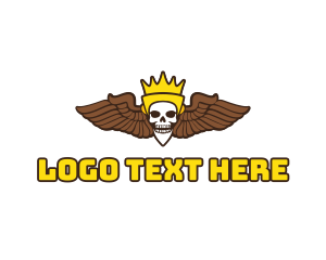 Skeleton - Skull King Wing logo design