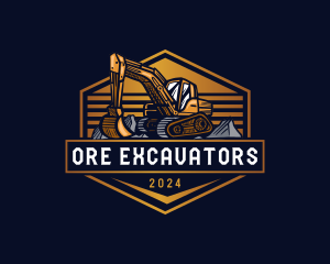 Excavator Mining Quarry logo design