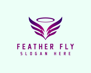 Flying  Angel Wings  logo design