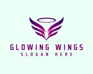 Flying  Angel Wings  logo design