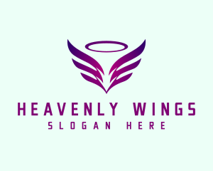 Flying  Angel Wings  logo design