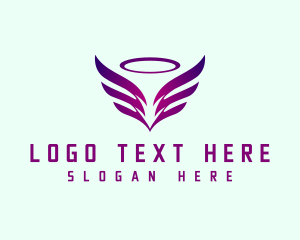 Halo - Flying  Angel Wings logo design