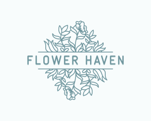 Wreath Flower Wedding logo design