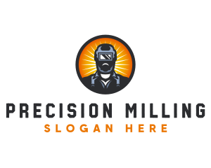 Milling - Metalwork Industrial Worker logo design