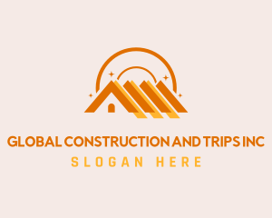 Roof House Construction Logo
