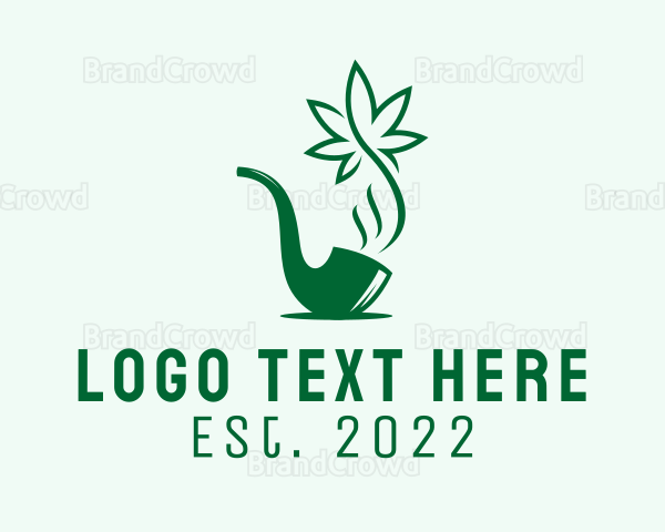 Green Pipe Marijuana Logo