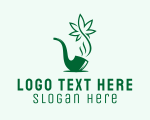 Green Pipe Marijuana  Logo