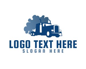 Trailer Truck - Smoking Truck Logistics logo design