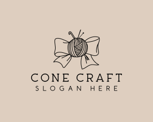 Ribbon Yarn Sewing logo design