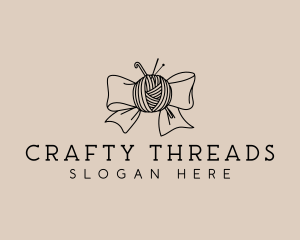 Ribbon Yarn Sewing logo design